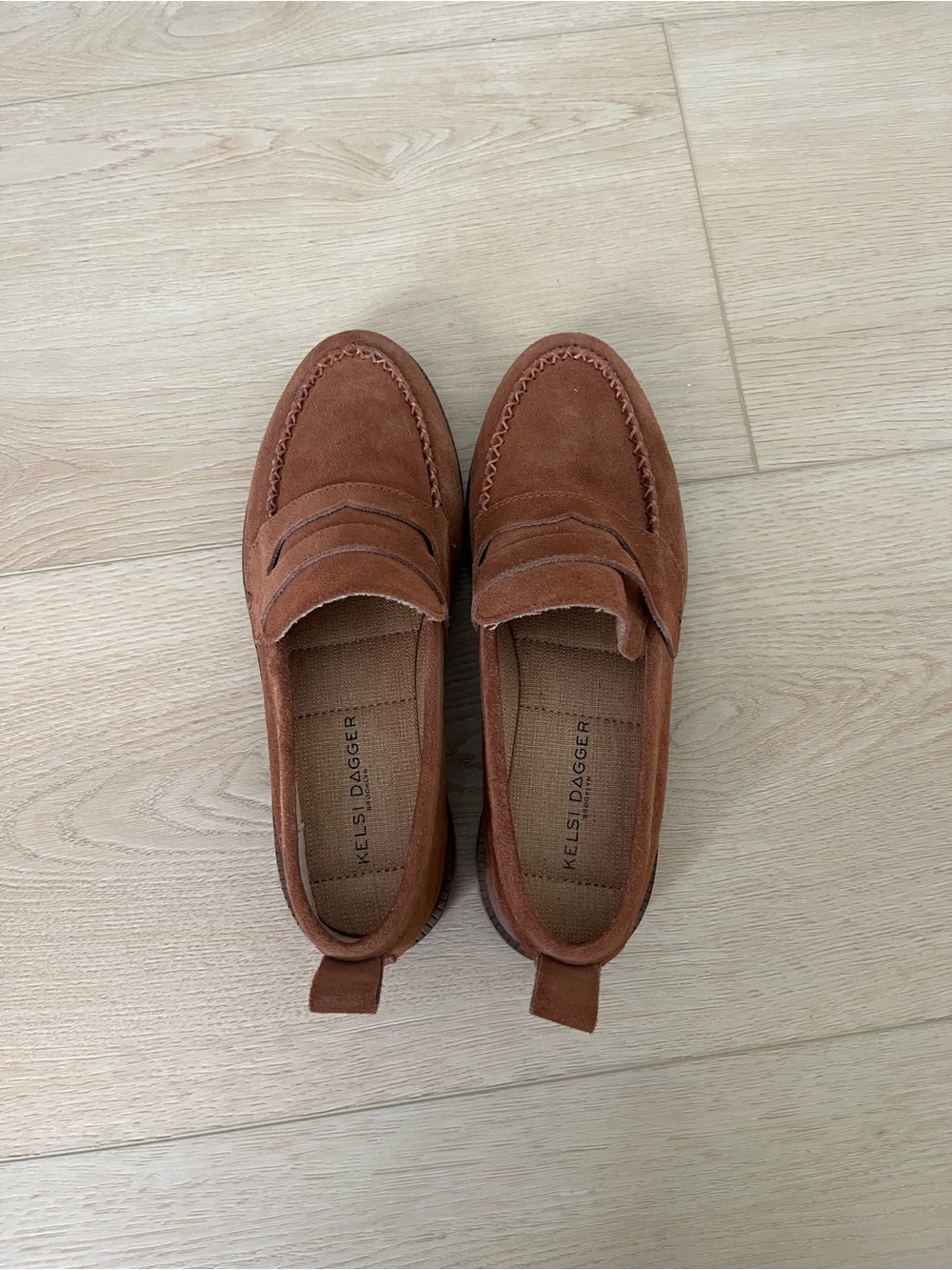 Kelsi Dagger Women's Suede Penny Loafers in Brown